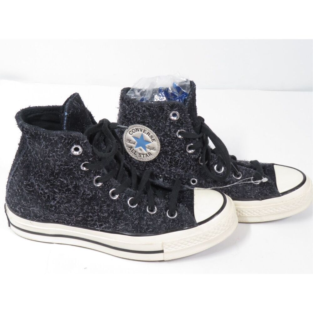 Converse Chuck 70 High Top Black Furry Suede Sneakers Women 6.5